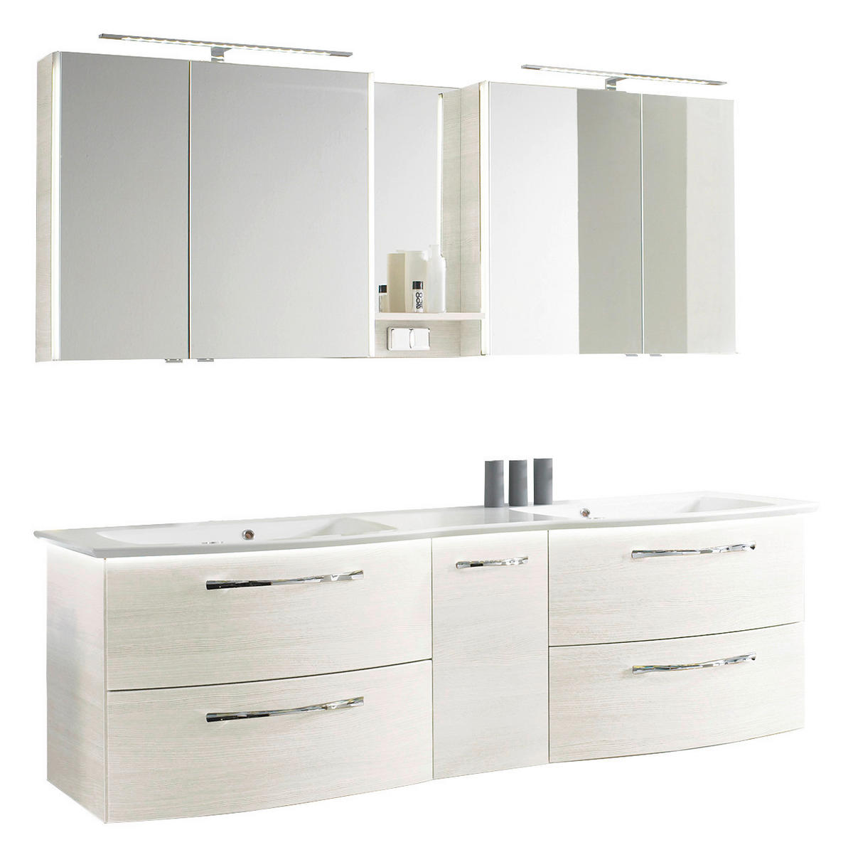 BADEZIMMER  in 188 cm  - Eichefarben, KONVENTIONELL, Holzwerkstoff/Stein (188cm) - Sadena