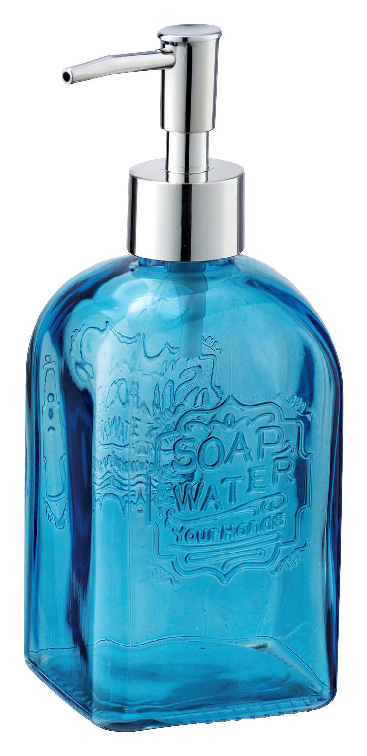 DÁVKOVAČ MYDLA modrá - modrá, Basics, sklo (8/19/8cm)