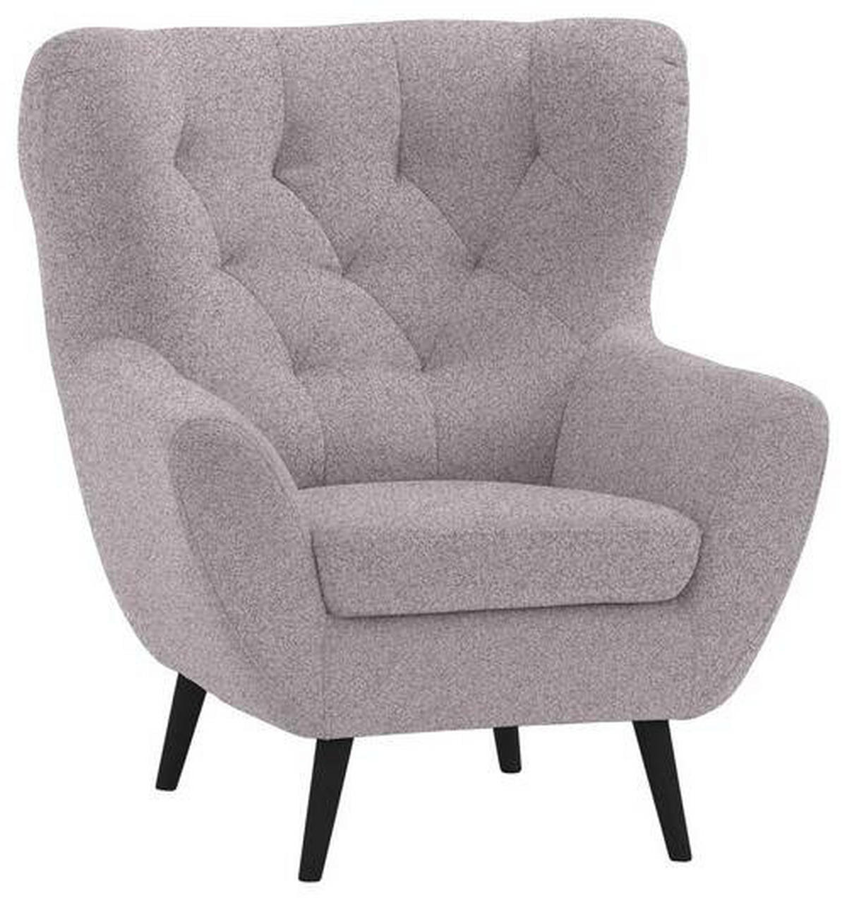 SESSEL in Flachgewebe Grau, Lila  - Anthrazit/Lila, Design, Holz/Textil (87/101/95cm) - Stylife