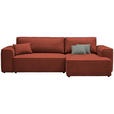 ECKSOFA  in Plüsch Rostfarben  - Rostfarben/Blaugrau, Design, Kunststoff/Textil (288/152cm) - Xora