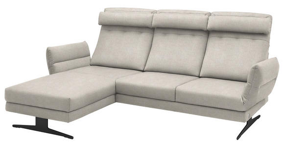 ECKSOFA  in Flachgewebe Naturfarben  176-217/279-327 cm  - Schwarz/Naturfarben, Design, Textil/Metall (176-217/279-327cm) - Dieter Knoll