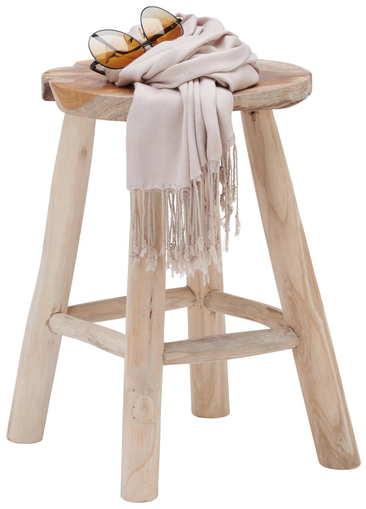 HOCKER in Holz Teakfarben  - Teakfarben, Trend, Holz (30/45/30cm) - Landscape