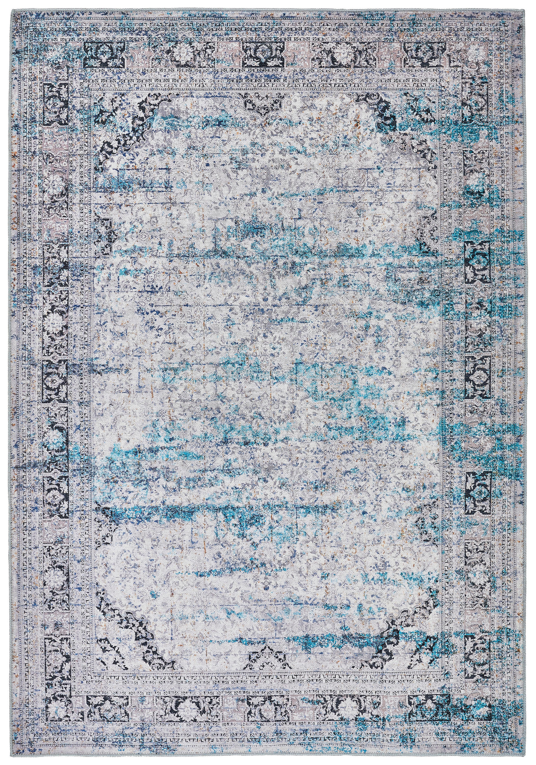 VINTAGE-TEPPICH 130/190 cm Belvedere  - Blau/Grau, Lifestyle, Textil (130/190cm) - Novel