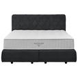 BOXSPRINGBETT 180/200 cm  in Anthrazit  - Anthrazit/Schwarz, Design, Kunststoff/Textil (180/200cm) - Johann Jakob