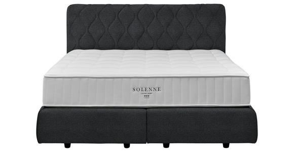 BOXSPRINGBETT 180/200 cm  in Anthrazit  - Anthrazit/Schwarz, Design, Kunststoff/Textil (180/200cm) - Johann Jakob