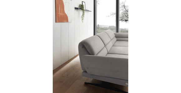 ECKSOFA Sandfarben Flachgewebe  - Sandfarben/Schwarz, Design, Textil/Metall (279-327/176-217cm) - Dieter Knoll