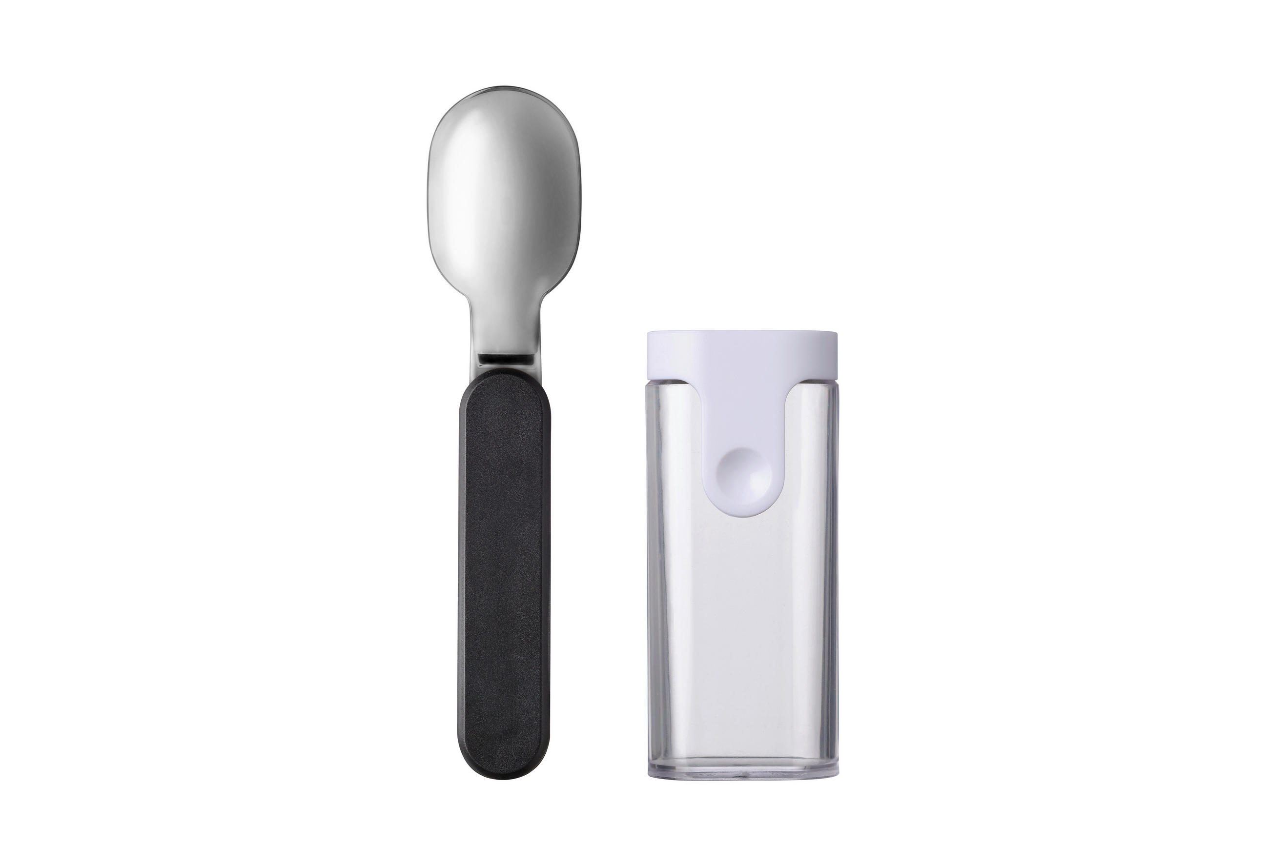 LÖFFEL - Silberfarben/Schwarz, KONVENTIONELL, Kunststoff/Metall (14,5/7,4/2,9cm) - Mepal