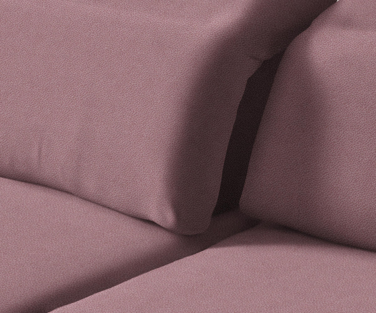 ECKSOFA in Flachgewebe Rosa  - Schwarz/Rosa, Design, Textil/Metall (180/289cm) - Stylife