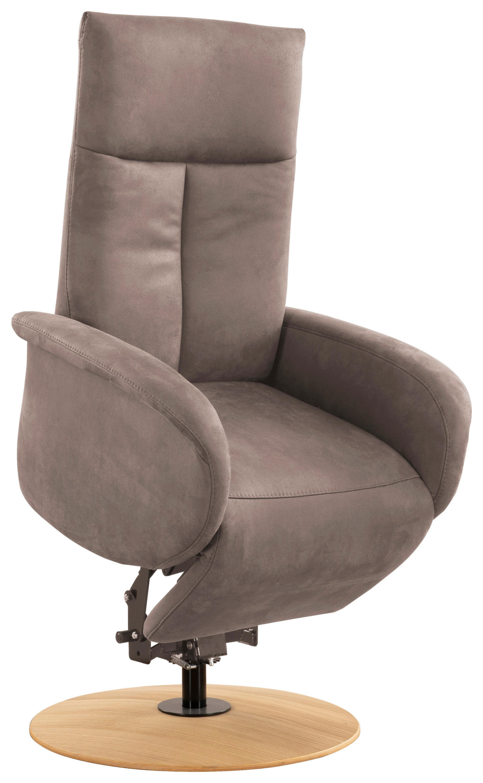 DREHSTUHL Mikrofaser Graubraun  - Eichefarben/Graubraun, KONVENTIONELL, Holz/Textil (75/112/82cm) - Sit & More