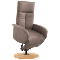 DREHSTUHL  in Mikrofaser Graubraun  - Eichefarben/Graubraun, Konventionell, Holz/Textil (75/112/82cm) - Sit & More