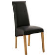 STUHL  in Lederlook Textil  - Eichefarben/Schwarz, KONVENTIONELL, Holz/Textil (47/102/57cm) - Carryhome