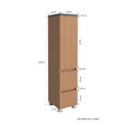 MIDISCHRANK 30/131/35 cm  - Eichefarben/Silberfarben, KONVENTIONELL, Holzwerkstoff/Kunststoff (30/131/35cm) - Xora