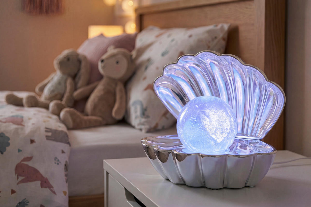 LED-BORDSLAMPA - kromfärg/transparent, Design, plast (17,5/15/12,5cm)