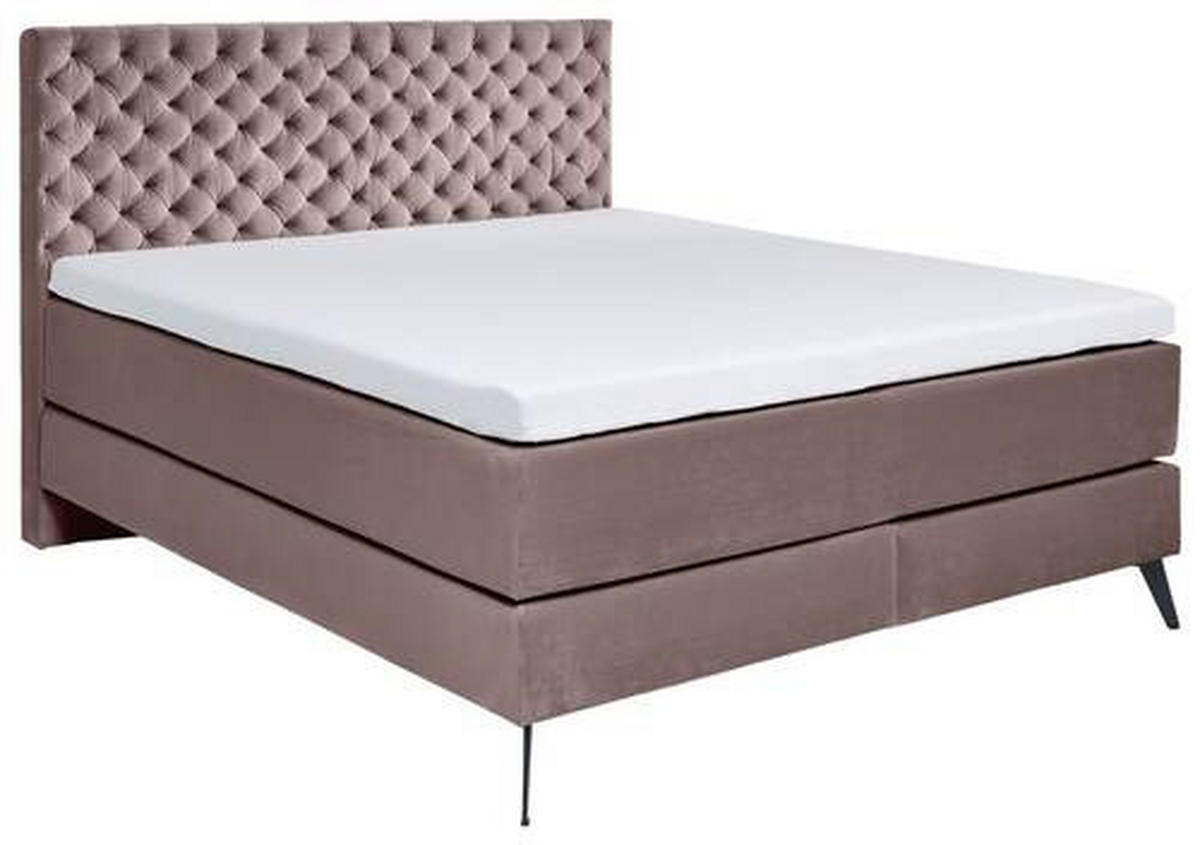BOXSPRINGBETT 160/200 cm  in Altrosa  - Graphitfarben/Altrosa, Design, Textil/Metall (160/200cm) - Xora