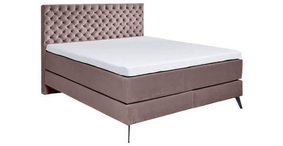 BOXSPRINGBETT 160/200 cm  in Altrosa  - Graphitfarben/Altrosa, Design, Textil/Metall (160/200cm) - Xora