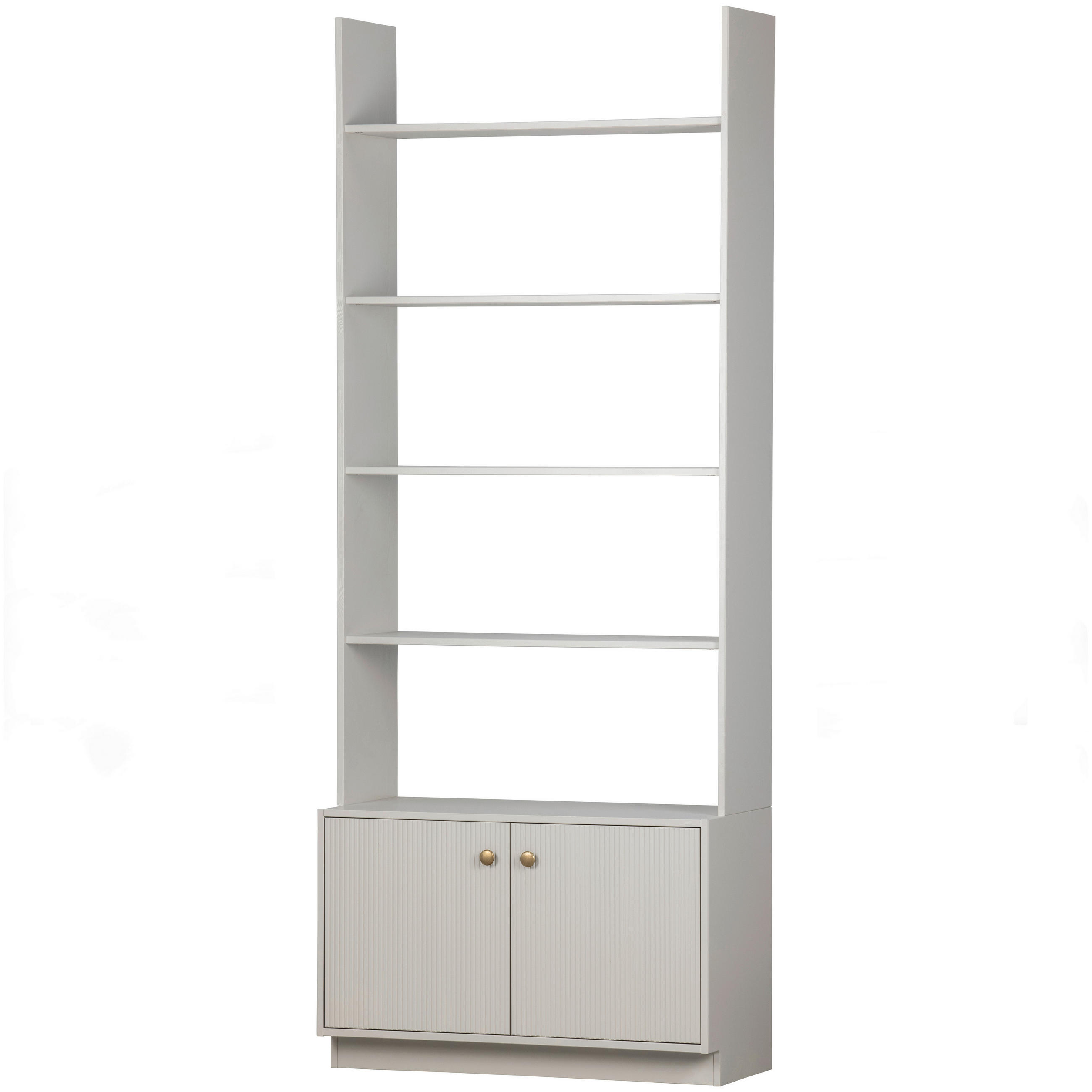 REGAL  80/200/35 cm Hellgrau  - Goldfarben/Hellgrau, Design, Holz/Metall (80/200/35cm) - Livetastic