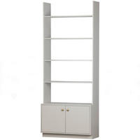 REGAL Kiefer Hellgrau  - Goldfarben/Hellgrau, Design, Holz/Metall (80/200/35cm) - Livetastic