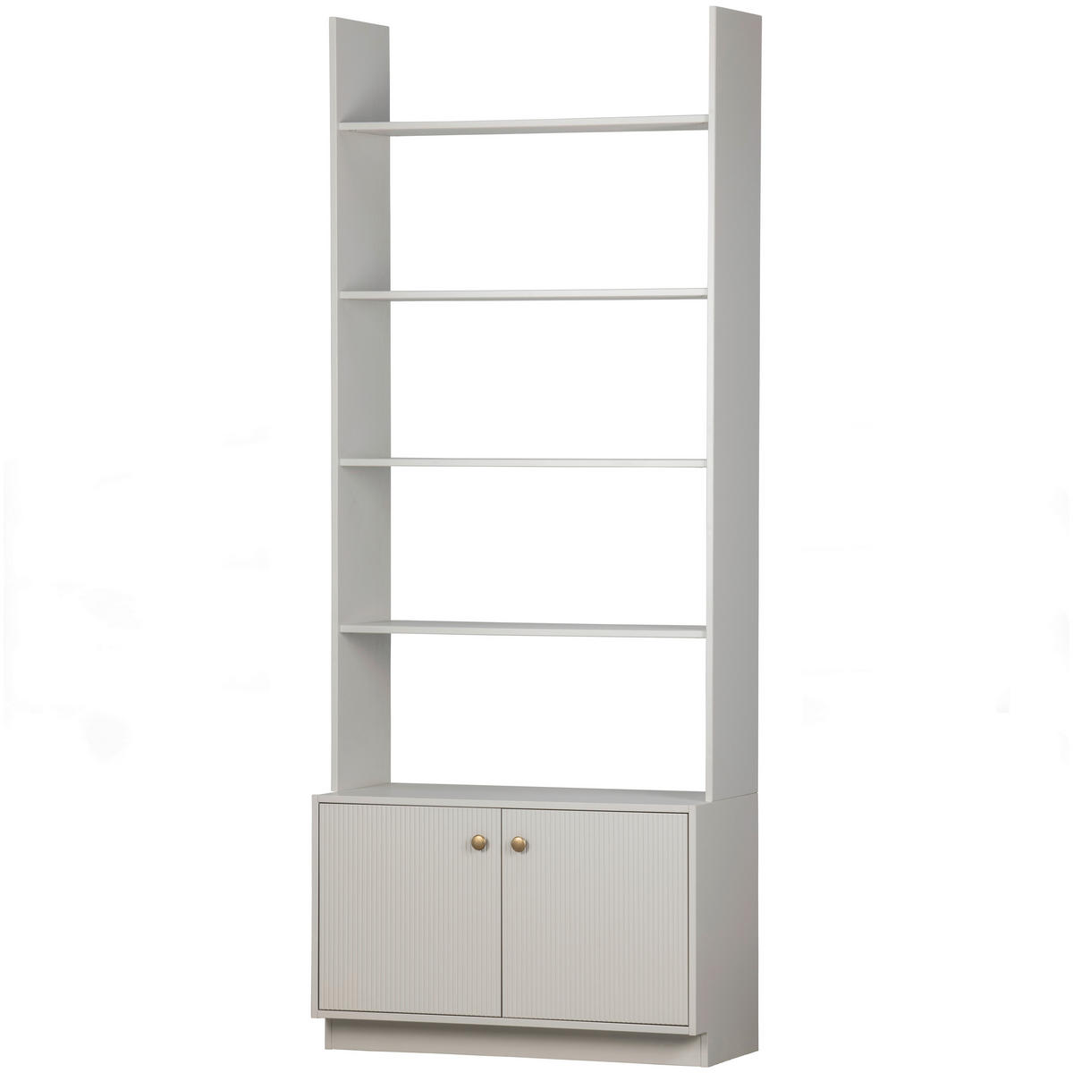 REGAL Kiefer Hellgrau  - Goldfarben/Hellgrau, Design, Holz/Metall (80/200/35cm) - Livetastic