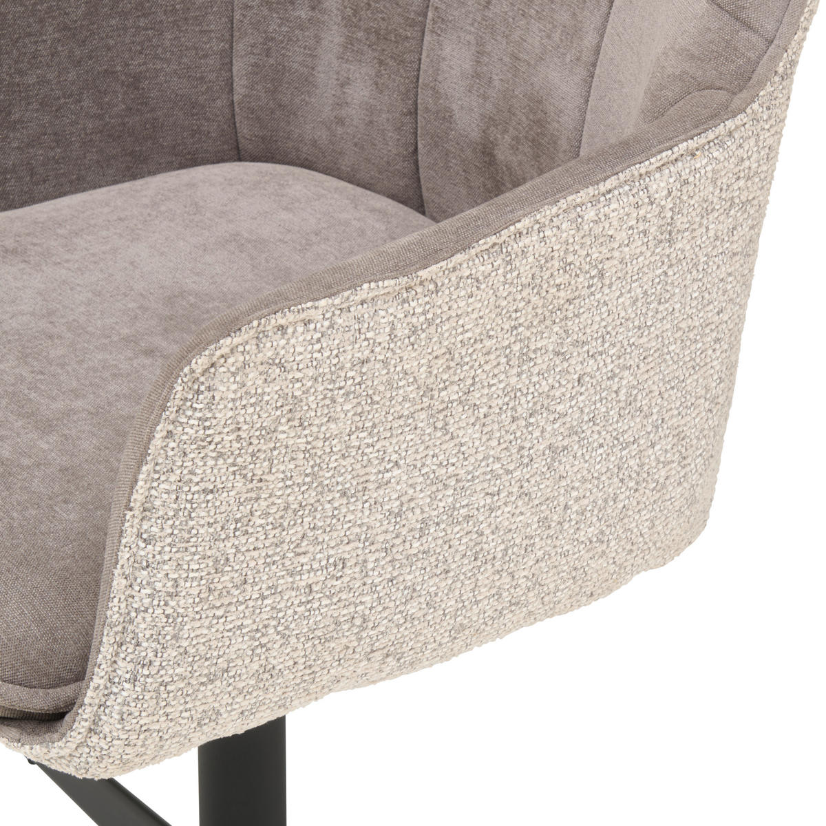ARMLEHNSTUHL  in Eisen Webstoff, Leinenoptik  - Anthrazit/Schwarz, KONVENTIONELL, Textil/Metall (62/85/62cm) - MID.YOU