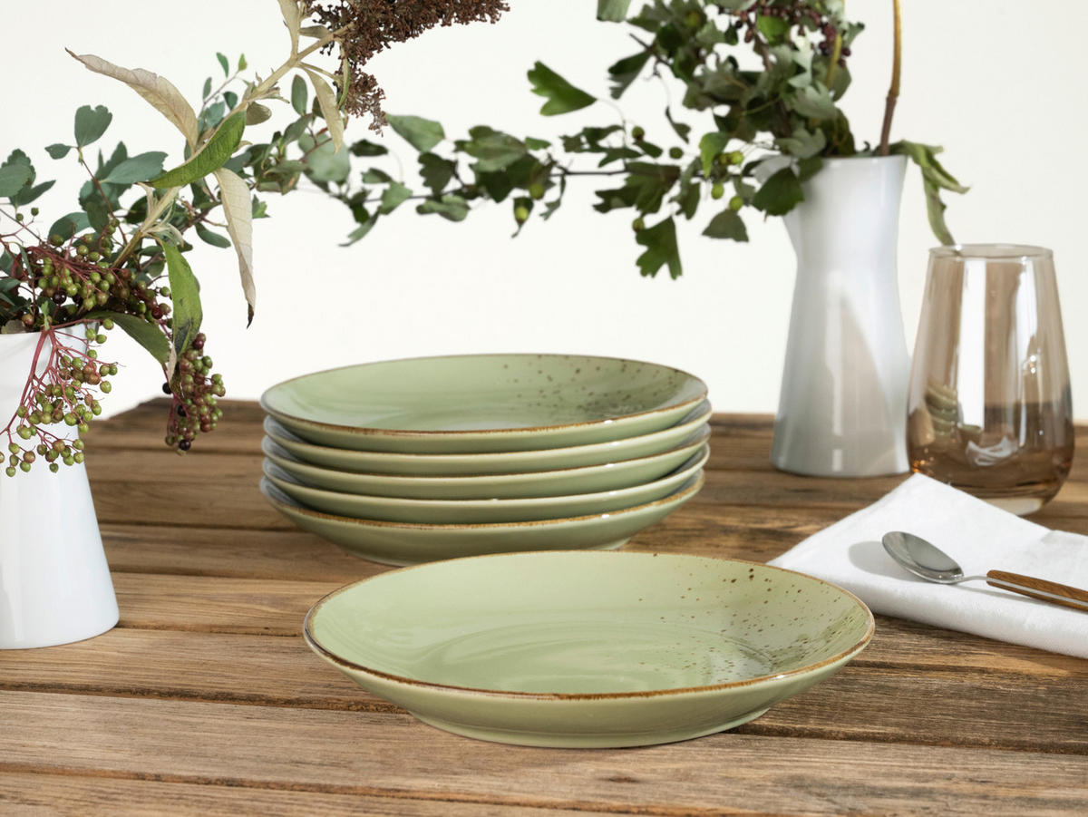 DESSERTTELLERSET 21 cm  - Grün, Trend, Keramik (21cm) - Creatable