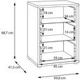 NACHTSCHRANK 50/69/42 cm  - Silberfarben/Terracotta, Trend, Holzwerkstoff/Kunststoff (50/69/42cm) - Carryhome
