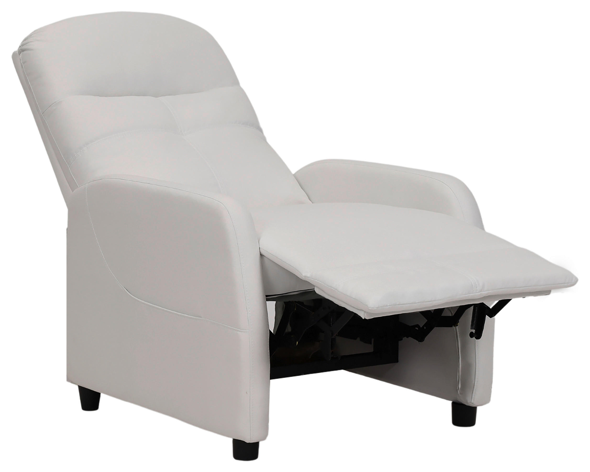 FERNSEHSESSEL in Flachgewebe Weiss  - Weiss/Schwarz, Konventionell, Textil/Metall (74/104/91cm) - MID.YOU