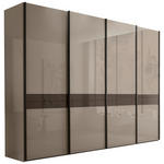 SCHWEBETÜRENSCHRANK 330/236/67 cm 4-türig Grau, Schieferfarben  - Schieferfarben/Grau, KONVENTIONELL, Glas/Holzwerkstoff (330/236/67cm) - Novel