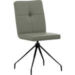 STUHL  Lederauswahl, Sitzfläche 180° drehbar  Echtleder  - Graugrün, Design, Leder/Metall (45/96/58cm) - Moderano