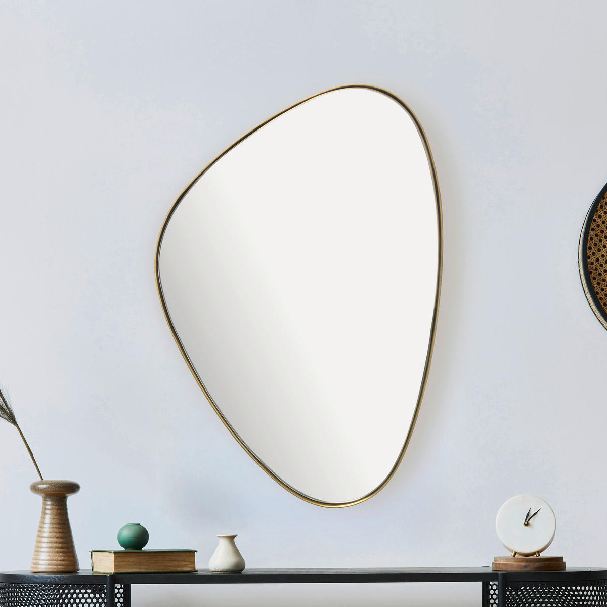 WANDSPIEGEL 46/70/2,5 cm    in Freiform  - Goldfarben, Design, Glas/Metall (46/70/2,5cm) - MID.YOU