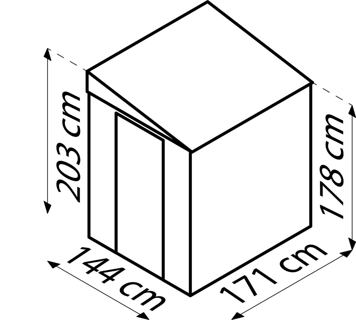GERÄTEHAUS 155/203/180 cm  - Silberfarben, Basics, Metall (155/203/180cm)