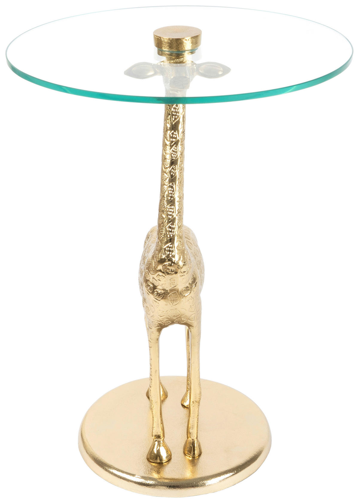 BEISTELLTISCH 40/40/58 cm Goldfarben rund  - Goldfarben, Design, Glas/Metall (40/40/58cm) - Kayoom