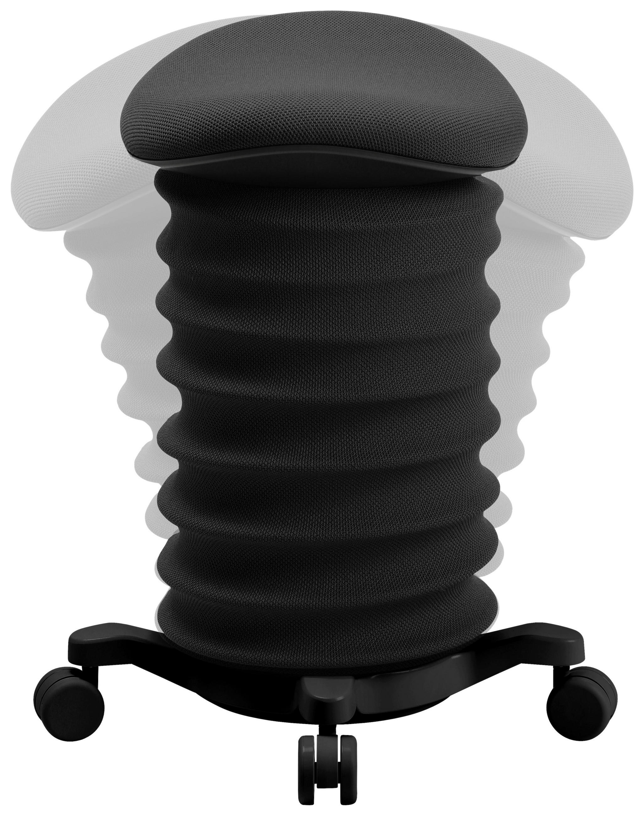 BÜROHOCKER Schwarz  - Schwarz, Design, Kunststoff/Textil (37,5/58-70/36cm) - Topstar
