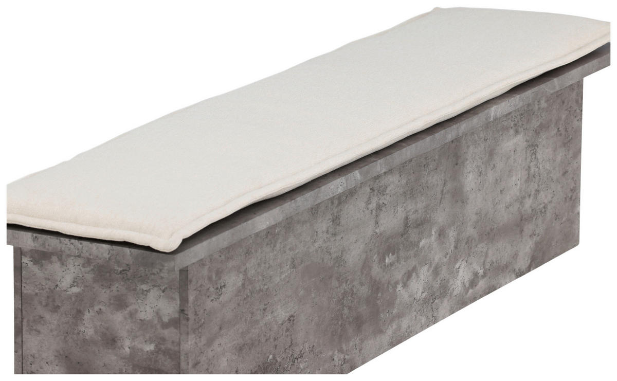 SITZBANK 160/45/40 cm Textilgeflecht Grau, Weiß furniert  - Weiß/Grau, Design, Textil (160/45/40cm) - Livetastic