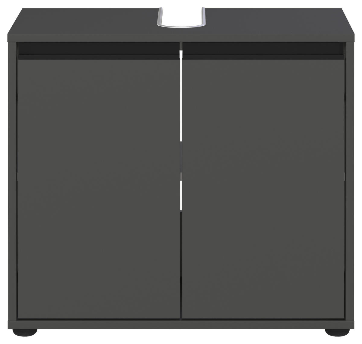 WASCHBECKENUNTERSCHRANK 63/55/34 cm  - Schwarz/Graphitfarben, MODERN, Holzwerkstoff/Kunststoff (63/55/34cm) - Germania