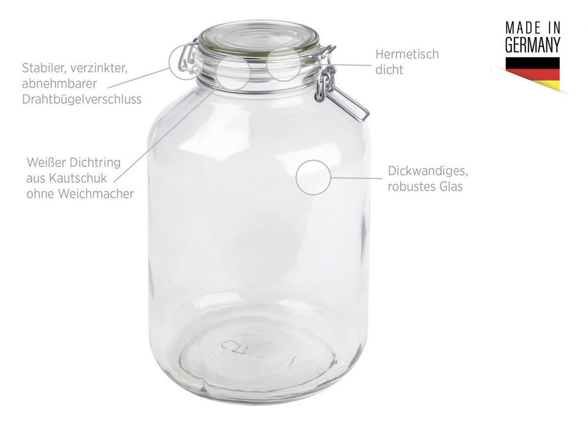 EINMACHGLAS-SET  - Transparent, Basics, Glas (4800ml) - Mäser