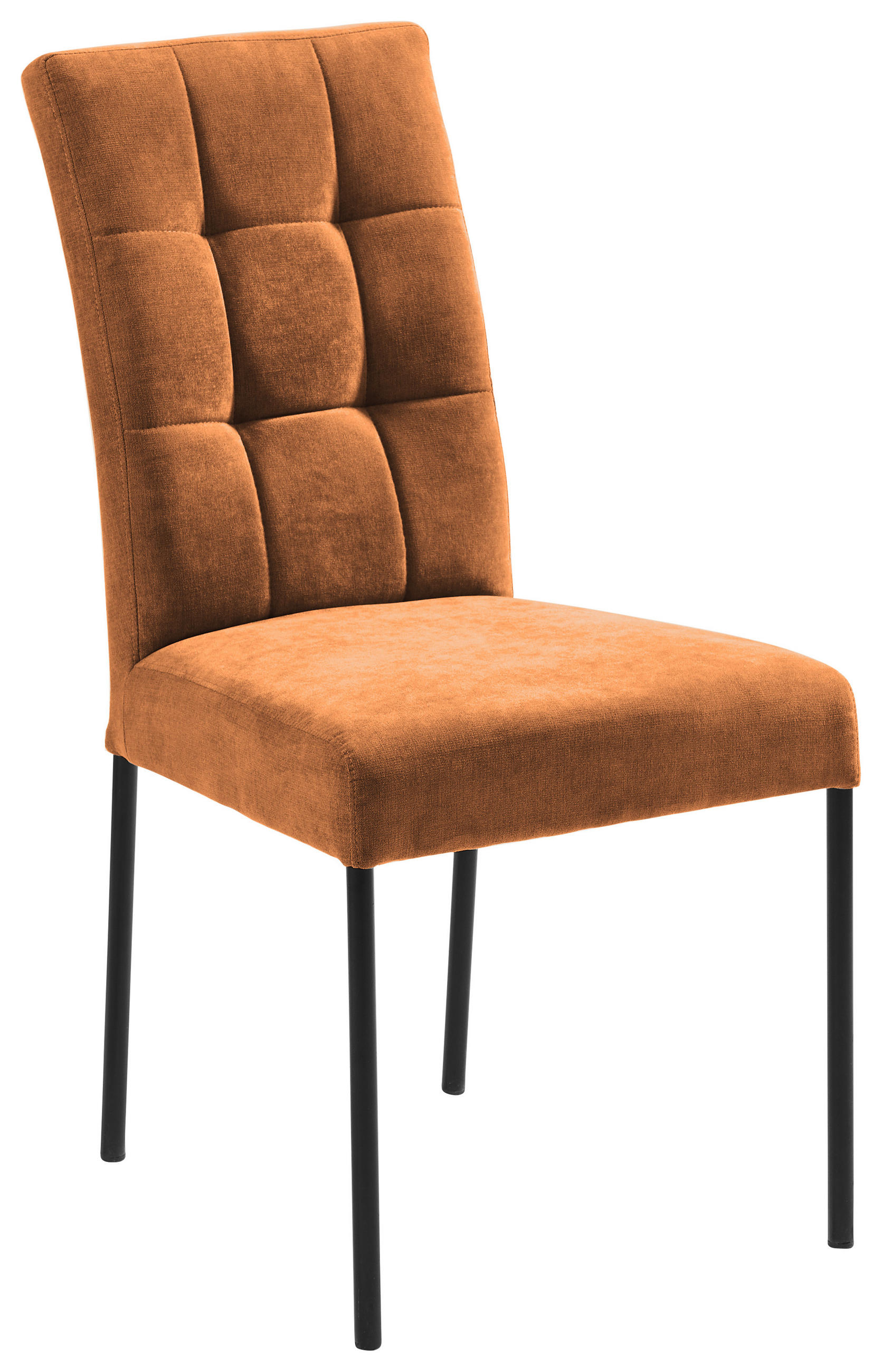 STUHL Webstoff Orange, Schwarz Eisen - Schwarz/Orange, Design, Textil/Metall (46/91/61cm) - Xora