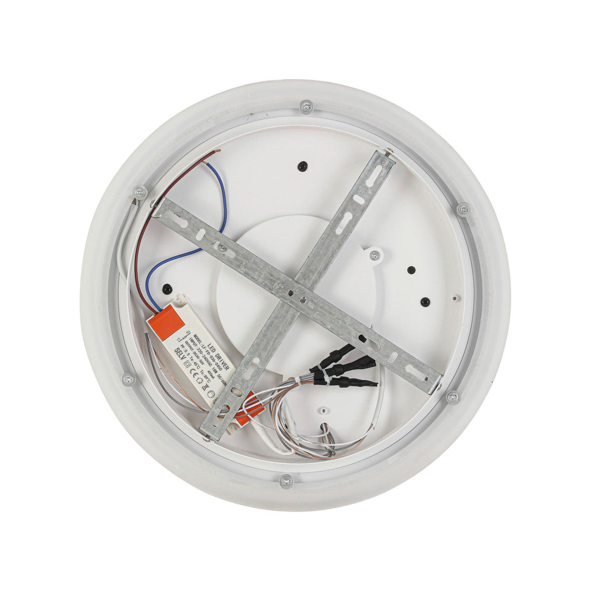 PLAFONIERĂ CU LED - alb/culoare crom, Basics, plastic/metal (35/6cm) - Novel
