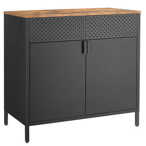 KOMMODE Schwarz  80/76/40 cm  - Schwarz/Braun, Trend, Holzwerkstoff/Metall (80/76/40cm) - Boxxx