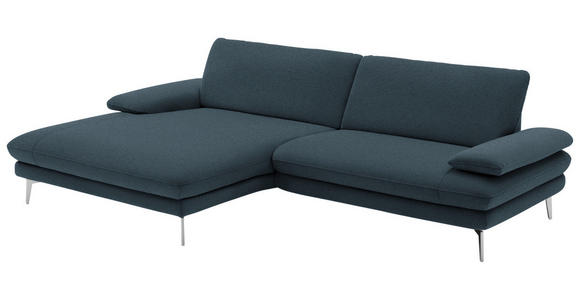 ECKSOFA Dunkelblau Webstoff  - Schwarz/Dunkelblau, Design, Textil/Metall (184/284cm) - Dieter Knoll