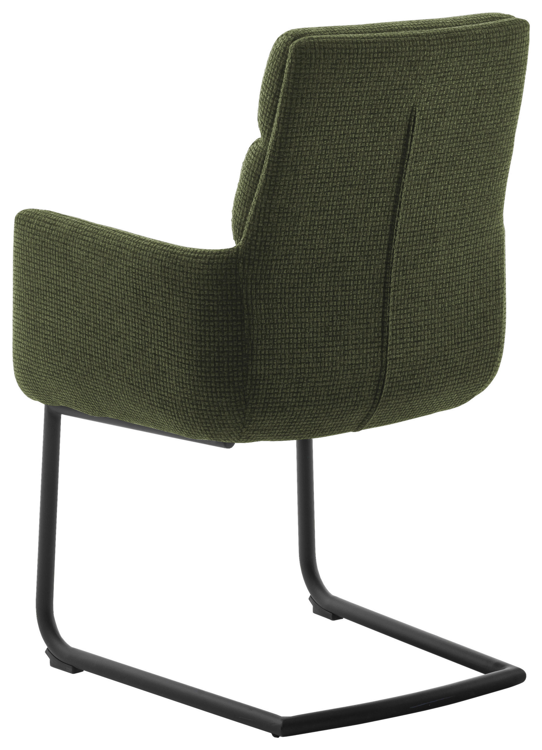 ARMLEHNSTUHL  in Stahl Webstoff  - Schwarz/Olivgrün, Design, Textil/Metall (61/90/64cm) - Dieter Knoll