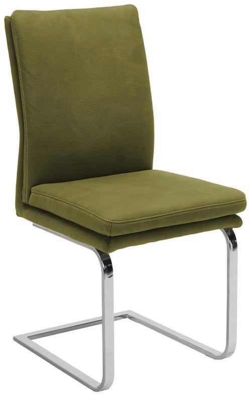 SCHWINGSTUHL  in Stahl Mikrofaser  - Chromfarben/Beige, Design, Textil/Metall (47/100/64cm) - Novel