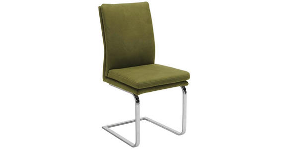 SCHWINGSTUHL in Stahl Mikrofaser - Chromfarben/Beige, Design, Textil/Metall (47/100/64cm) - Novel