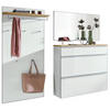 GARDEROBE 4-teilig  in 220/195/40 cm  - Weiss/Alufarben, Design, Glas/Holz (220/195/40cm)