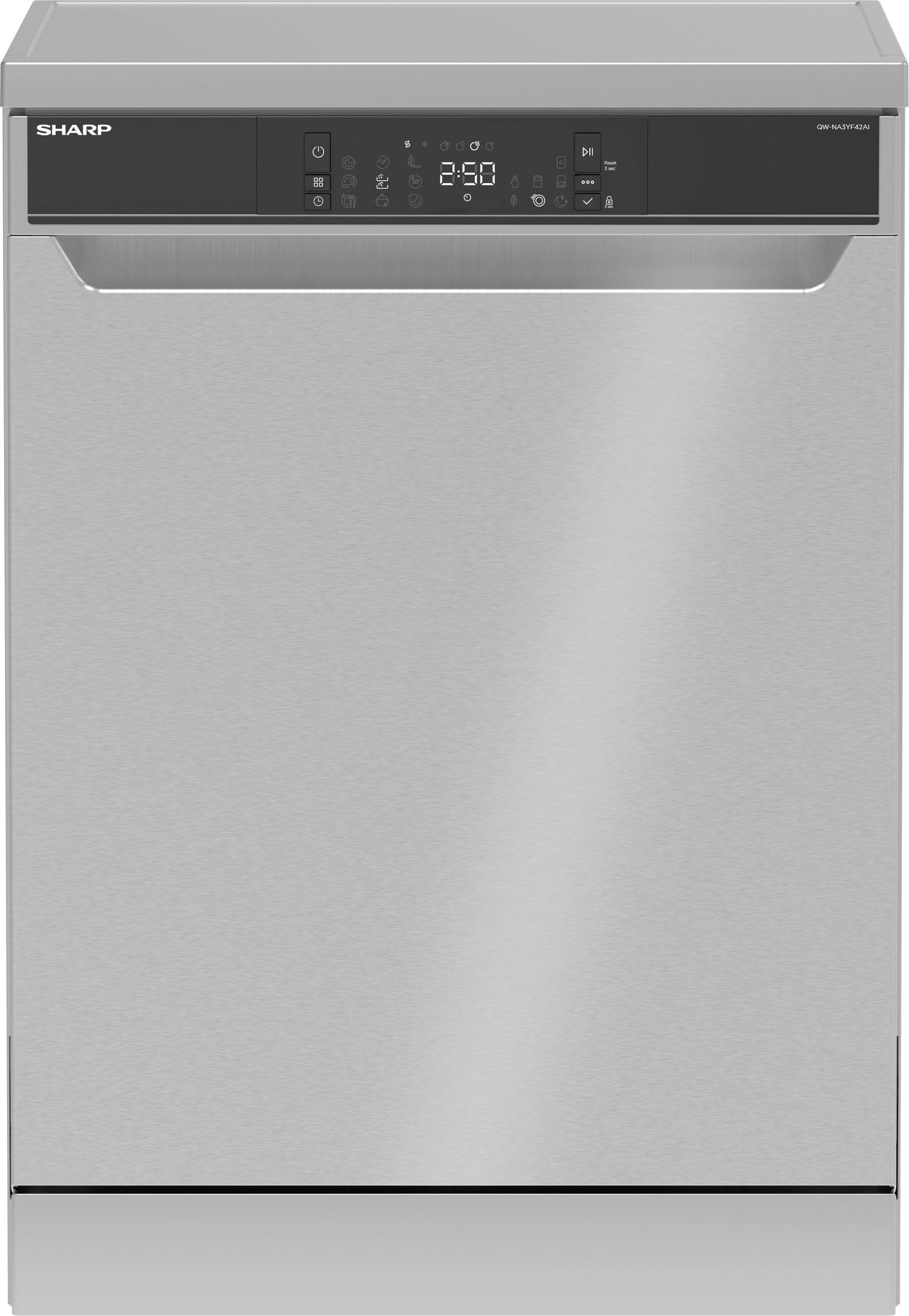 GESCHIRRSPÜLER QW-NA3YF42AI-DE  - Edelstahlfarben, KONVENTIONELL, Kunststoff/Metall (59,8/82/57cm) - Sharp