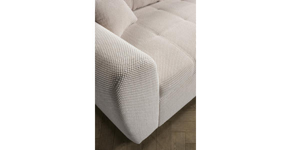 ECKSOFA  in Plüsch Creme  - Creme/Schwarz, KONVENTIONELL, Kunststoff/Textil (249/175cm) - Carryhome