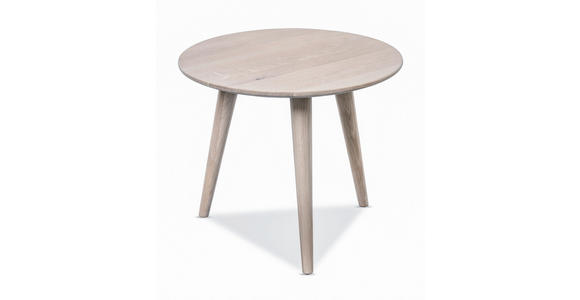 COUCHTISCH Wildeiche massiv 45/45/35 cm rund Eiche Bianco  - Eiche Bianco, Design, Holz (45/45/35cm) - Xora