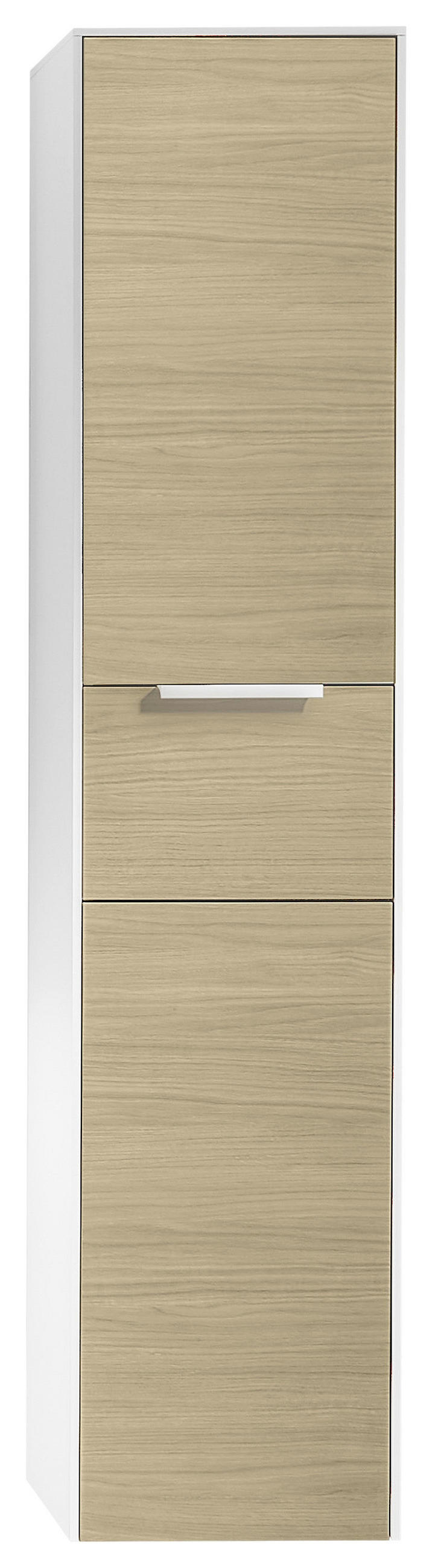 HOCHSCHRANK 37/169/33 cm  - Eichefarben/Weiß, Design, Glas/Holzwerkstoff (37/169/33cm) - Musterring