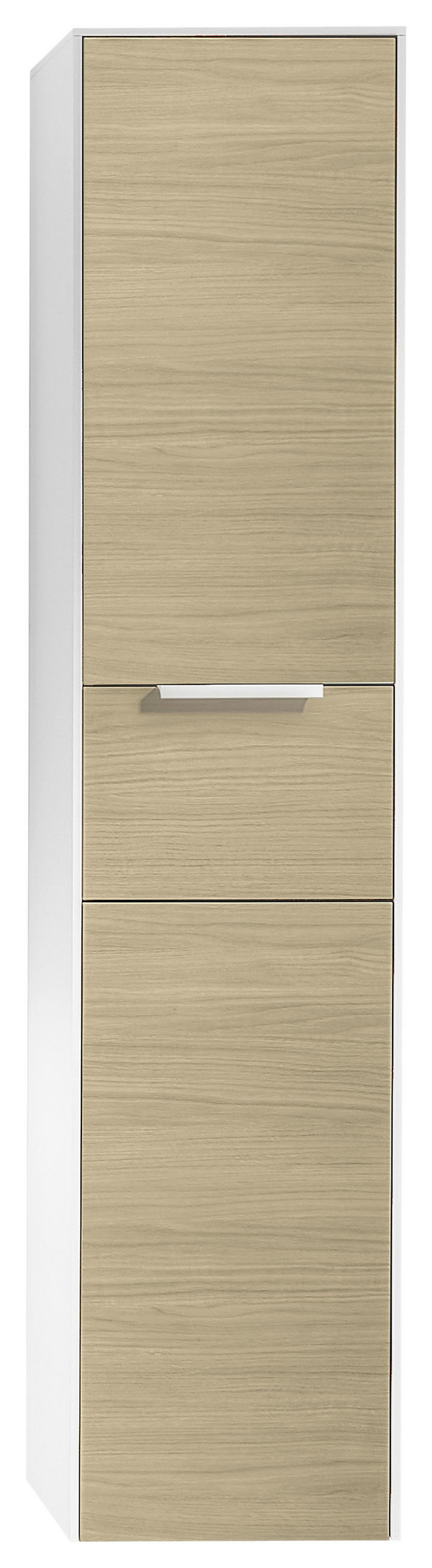 HOCHSCHRANK 37/169/33 cm  - Eichefarben/Weiß, Design, Glas/Holzwerkstoff (37/169/33cm) - Musterring