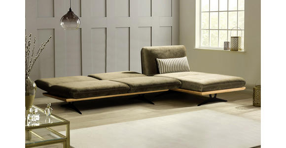 SCHLAFSOFA in Holz, Textil Grün, Eichefarben  - Eichefarben/Beige, Design, Holz/Textil (204/92/90cm) - Dieter Knoll