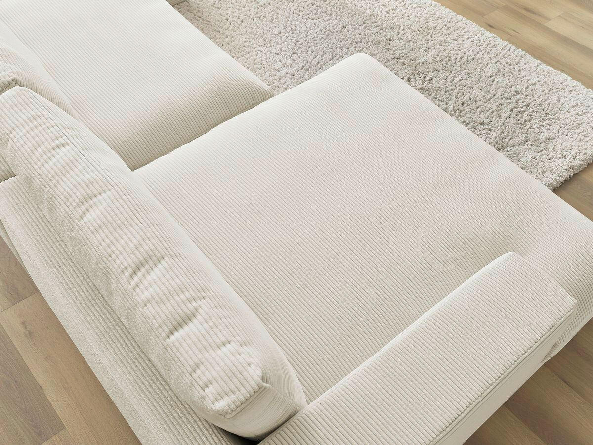 WOHNLANDSCHAFT LEONARD Beige Cord  - Beige/Schwarz, MODERN, Kunststoff/Textil (159/404/159cm)